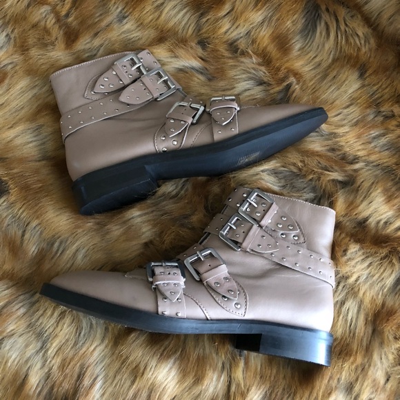 NWOT Topshop Amy Studded Tank Ankle Boots - Picture 3 of 8